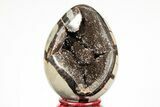 Septarian Dragon Egg Geode - Black Crystals #191503-2
